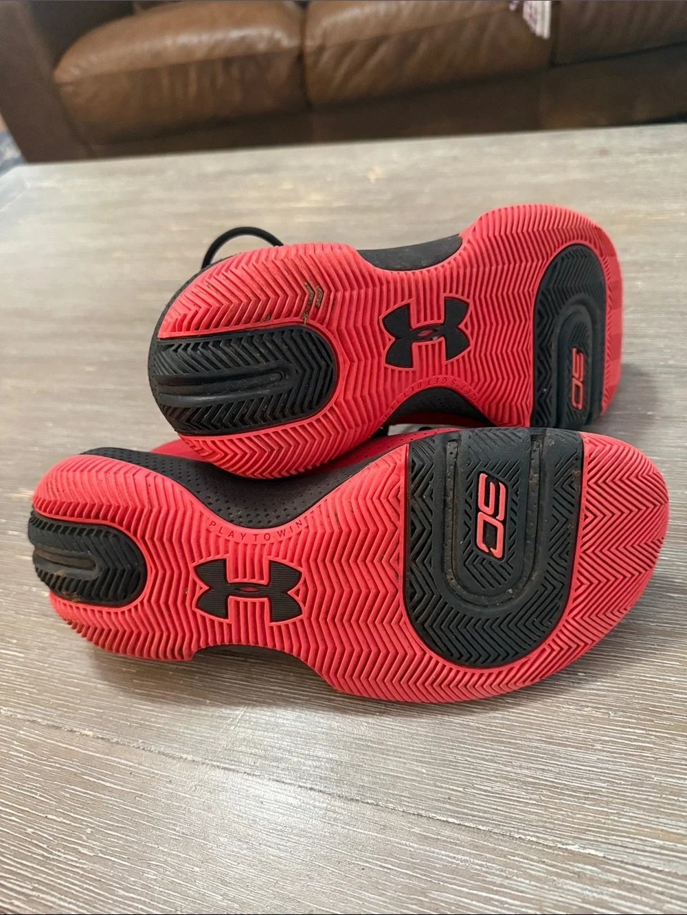 Under Armour Red and Black SC Curry Basketball Shoes